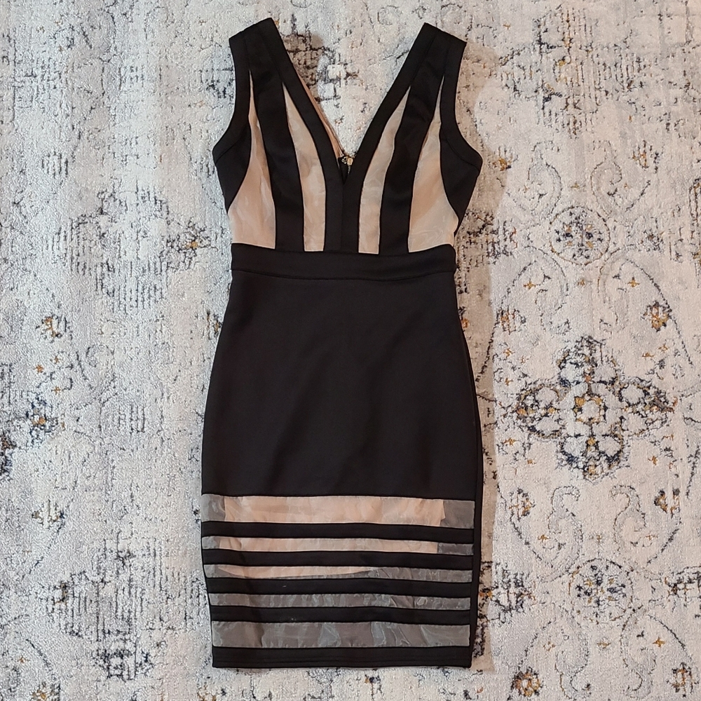 Alt.B Black and Tan Cocktail Dress